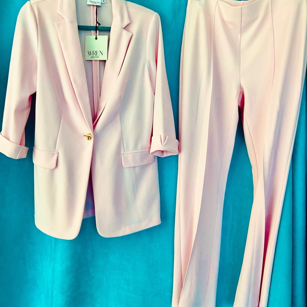 WREN Light Blush Pink Tailored Blazer & Matching Pants